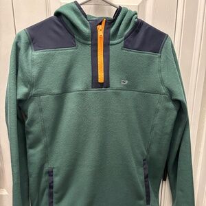 Boys Vineyard Vines hooded quarter zip fleece